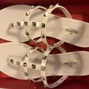 Rockstud T-Strap Flat Slide Sandals